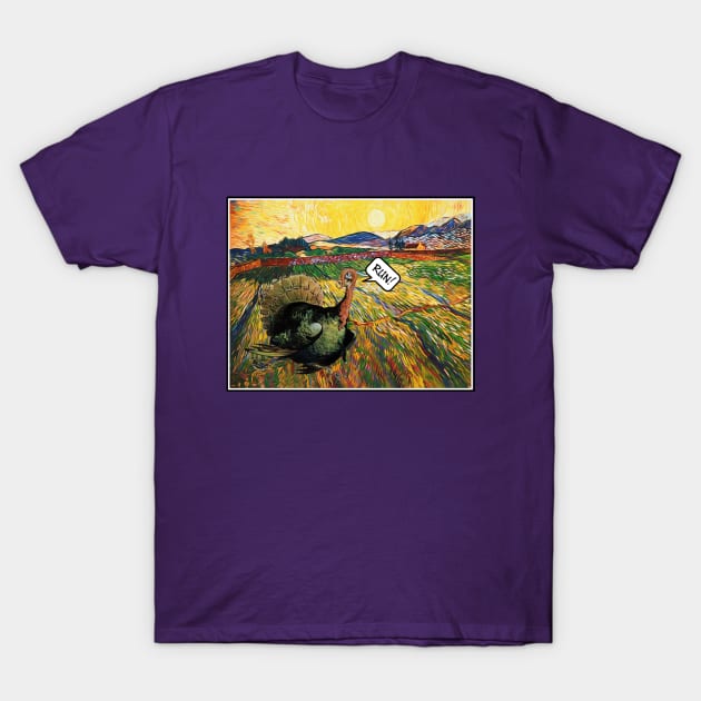 Run With the Turkeys at Thanksgiving T-Shirt by numpdog
